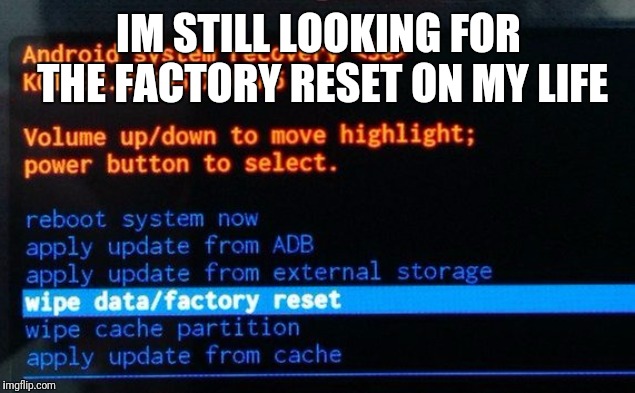 Does life come with a secret Developer's Options too? | IM STILL LOOKING FOR THE FACTORY RESET ON MY LIFE | image tagged in memes,life,factory reset,flarp,fun,tag | made w/ Imgflip meme maker