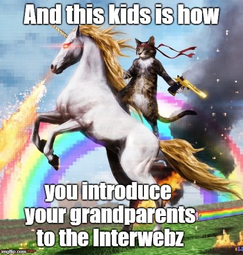 Welcome To The Internets Meme | And this kids is how; you introduce your grandparents to the Interwebz | image tagged in memes,welcome to the internets | made w/ Imgflip meme maker