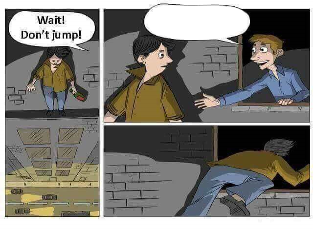 High Quality Wait! Don't Jump! Blank Meme Template