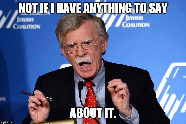 John Bolton - Wacko | NOT IF I HAVE ANYTHING TO SAY ABOUT IT. | image tagged in john bolton - wacko | made w/ Imgflip meme maker