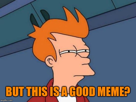 Futurama Fry Meme | BUT THIS IS A GOOD MEME? | image tagged in memes,futurama fry | made w/ Imgflip meme maker