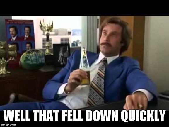Well That Escalated Quickly Meme | WELL THAT FELL DOWN QUICKLY | image tagged in memes,well that escalated quickly | made w/ Imgflip meme maker