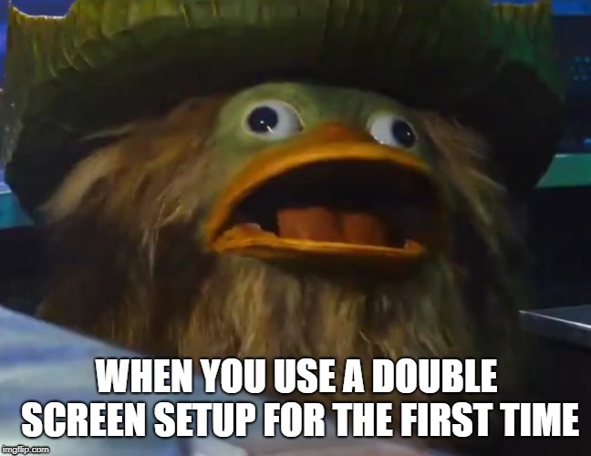 Ludicolo's first double screen setup |  WHEN YOU USE A DOUBLE SCREEN SETUP FOR THE FIRST TIME | image tagged in pokemon,funny pokemon,double,screen,funny,funny meme | made w/ Imgflip meme maker