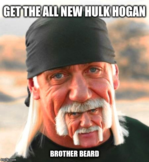 New Beard Style | GET THE ALL NEW HULK HOGAN; BROTHER BEARD | image tagged in hulk hogan,beards,all new,funny memes,goatie,beard | made w/ Imgflip meme maker