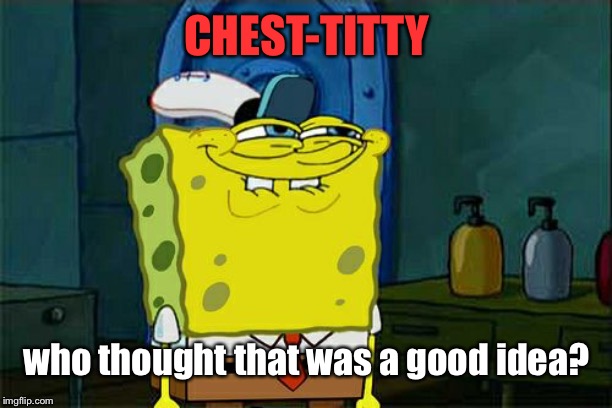 Don't You Squidward Meme | CHEST-TITTY who thought that was a good idea? | image tagged in memes,dont you squidward | made w/ Imgflip meme maker