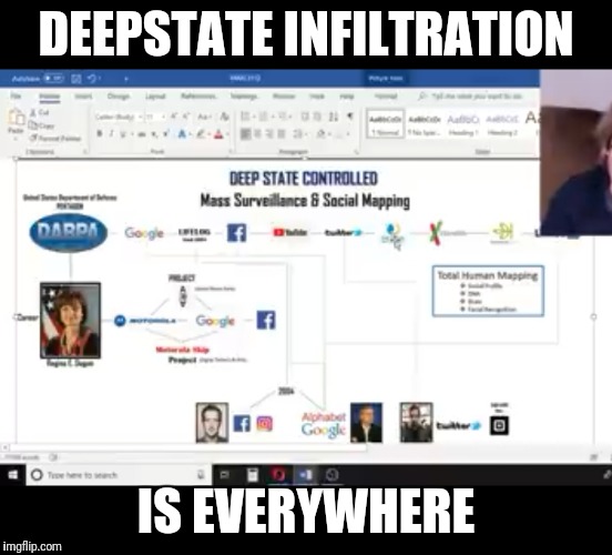 Deepstate infiltration was everywhere! 
President Trump and Q are shuting them down!
No one gets a free pass! | DEEPSTATE INFILTRATION; IS EVERYWHERE | image tagged in deepstate,qanon,corruption,social media manipulation,here comes the pain | made w/ Imgflip meme maker