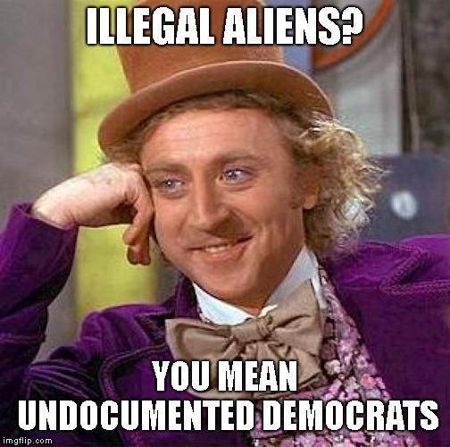 Creepy Condescending Wonka Meme | ILLEGAL ALIENS? YOU MEAN UNDOCUMENTED DEMOCRATS | image tagged in memes,creepy condescending wonka | made w/ Imgflip meme maker