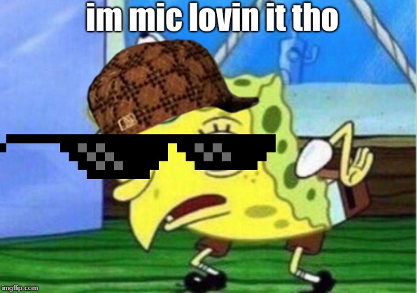 Mocking Spongebob | im mic lovin it tho | image tagged in memes,mocking spongebob | made w/ Imgflip meme maker