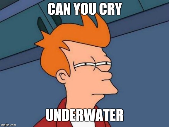 Futurama Fry Meme | CAN YOU CRY; UNDERWATER | image tagged in memes,futurama fry | made w/ Imgflip meme maker