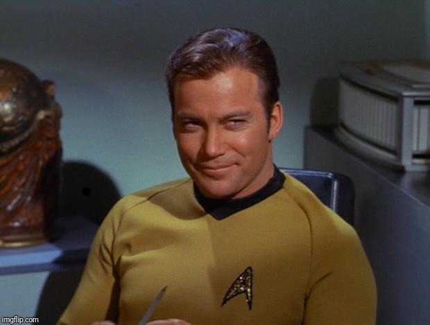 Kirk Smirk | . | image tagged in kirk smirk | made w/ Imgflip meme maker
