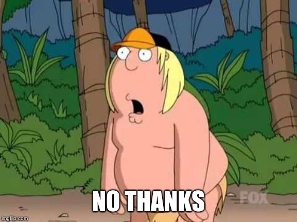 Chris Griffin | NO THANKS | image tagged in chris griffin | made w/ Imgflip meme maker