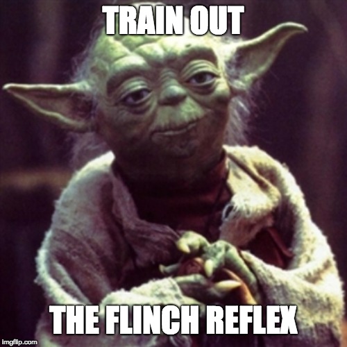 Force is strong | TRAIN OUT THE FLINCH REFLEX | image tagged in force is strong | made w/ Imgflip meme maker