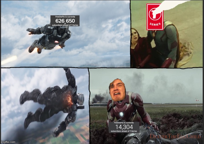 The End is near | image tagged in pewdiepie,pewds,t series | made w/ Imgflip meme maker