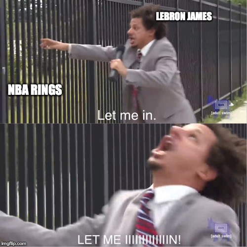 let me in | LEBRON JAMES; NBA RINGS | image tagged in let me in | made w/ Imgflip meme maker
