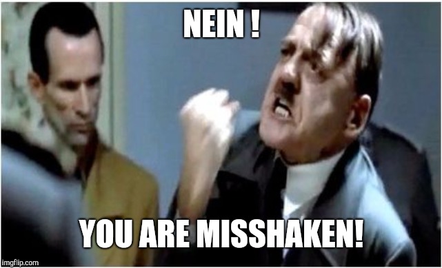 Hitler Grammar Nazi | NEIN ! YOU ARE MISSHAKEN! | image tagged in hitler grammar nazi | made w/ Imgflip meme maker