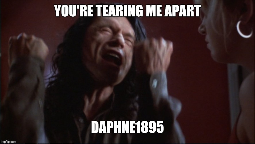 You are tearing me apart! | YOU'RE TEARING ME APART; DAPHNE1895 | image tagged in you are tearing me apart | made w/ Imgflip meme maker