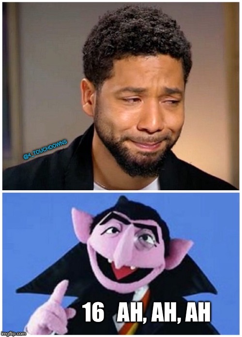 The Number of the Day is.. | image tagged in jussie smollett,sesame street,hoax | made w/ Imgflip meme maker