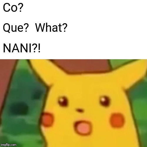 Surprised Pikachu Meme | Co? Que?  What? NANI?! | image tagged in memes,surprised pikachu | made w/ Imgflip meme maker
