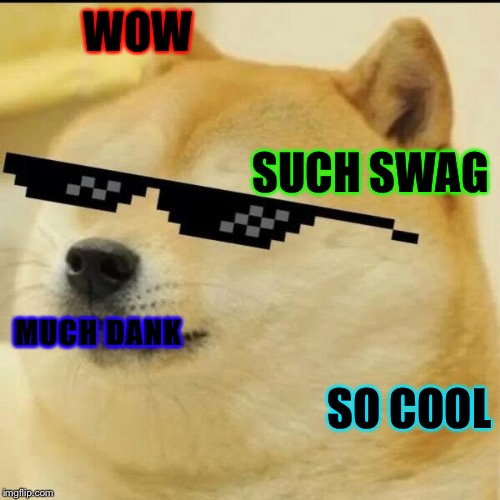 Sunglass Doge | WOW; SUCH SWAG; MUCH DANK; SO COOL | image tagged in sunglass doge | made w/ Imgflip meme maker