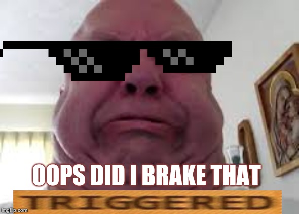 triggered | OOPS DID I BRAKE THAT | image tagged in oops | made w/ Imgflip meme maker