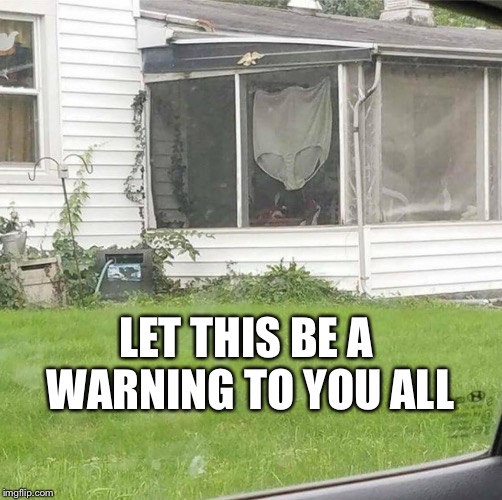 Granny panties | LET THIS BE A WARNING TO YOU ALL | image tagged in granny panties | made w/ Imgflip meme maker