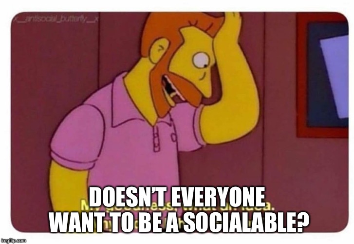 Why Didnt I Think Of That? | DOESN’T EVERYONE WANT TO BE A SOCIALABLE? | image tagged in why didnt i think of that | made w/ Imgflip meme maker