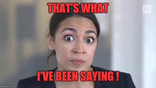 Crazy Alexandria Ocasio-Cortez | THAT'S WHAT I'VE BEEN SAYING ! | image tagged in crazy alexandria ocasio-cortez | made w/ Imgflip meme maker
