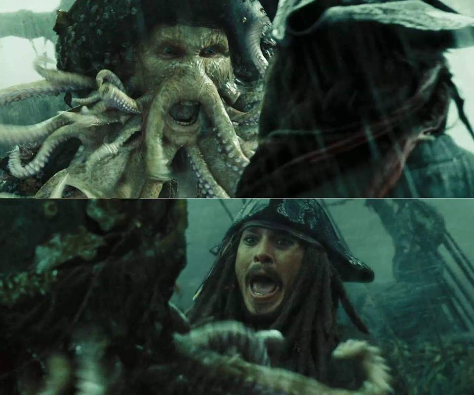 Davy Jones and Jack Sparrow Blank Meme Template