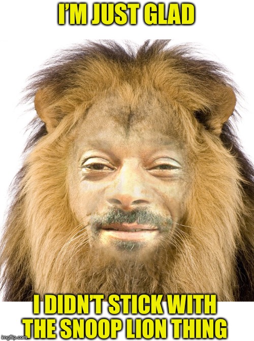I’M JUST GLAD I DIDN’T STICK WITH THE SNOOP LION THING | made w/ Imgflip meme maker
