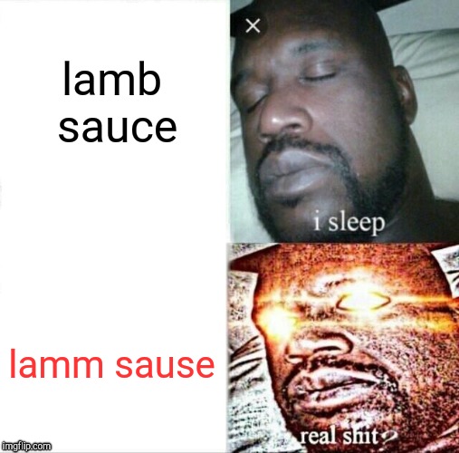 lamm sause | lamb sauce; lamm sause | image tagged in memes,sleeping shaq,wheres the lamb sause | made w/ Imgflip meme maker
