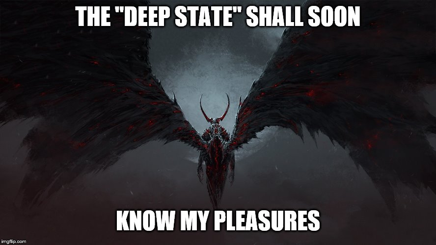 THE "DEEP STATE" SHALL SOON KNOW MY PLEASURES | made w/ Imgflip meme maker