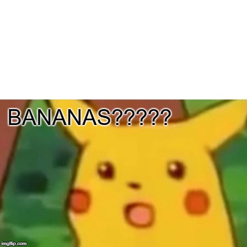 Surprised Pikachu Meme | BANANAS????? | image tagged in memes,surprised pikachu | made w/ Imgflip meme maker