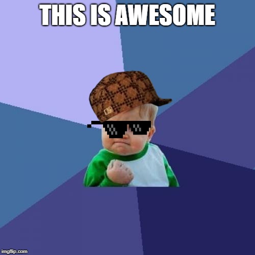Success Kid Meme | THIS IS AWESOME | image tagged in memes,success kid | made w/ Imgflip meme maker