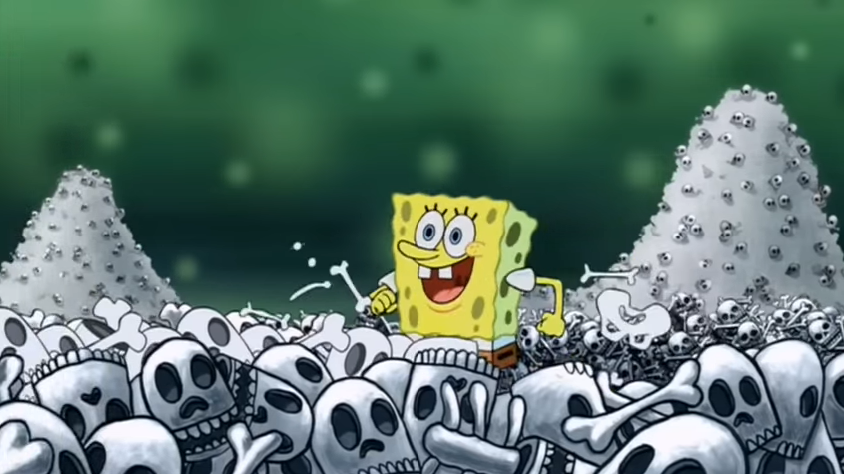 High Quality Spongebob's Field of Bones Blank Meme Template