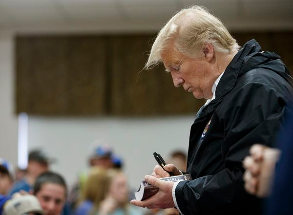 Trump Signing Bible Blank Meme Template