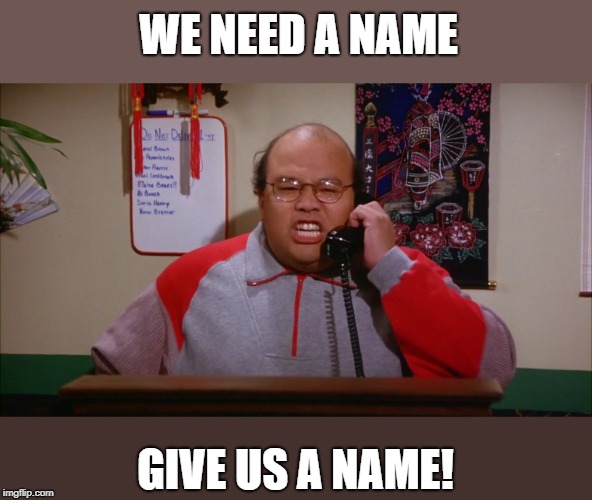 WE NEED A NAME GIVE US A NAME! | made w/ Imgflip meme maker