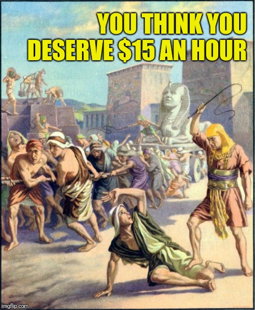 Slave driving | YOU THINK YOU DESERVE $15 AN HOUR | image tagged in slave driving | made w/ Imgflip meme maker