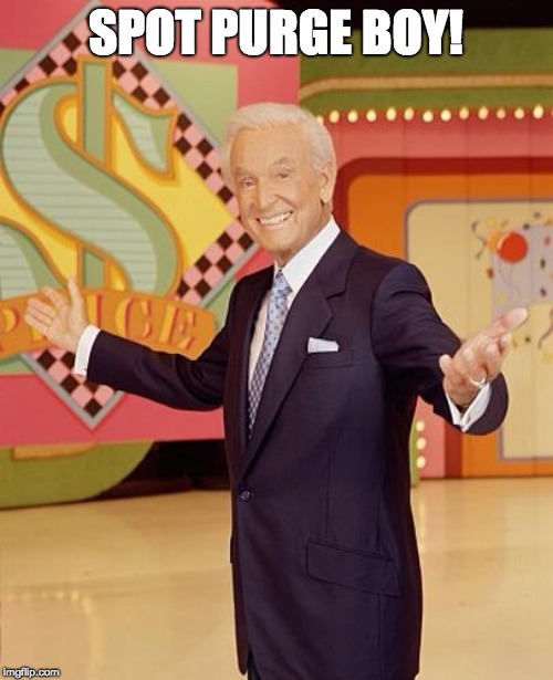 Game show  | SPOT PURGE BOY! | image tagged in game show | made w/ Imgflip meme maker