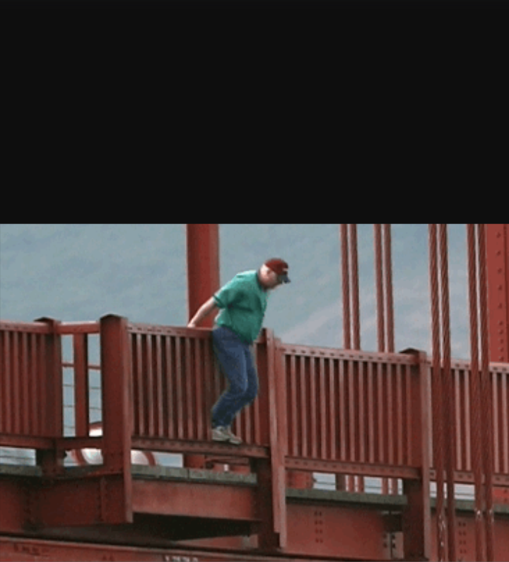 Man about to jump off bridge Blank Meme Template