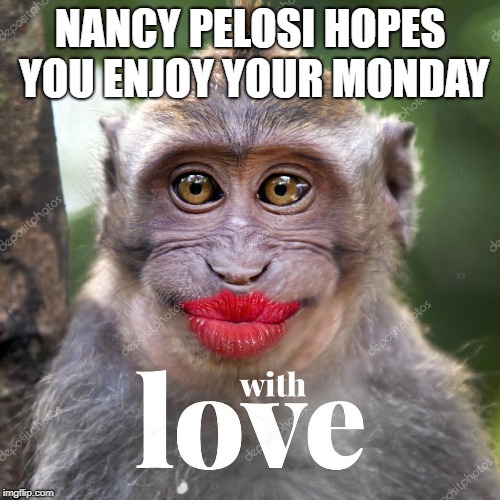 Nancy Pelosi wants you to have a great Monday | NANCY PELOSI HOPES YOU ENJOY YOUR MONDAY | image tagged in nancy pelosi | made w/ Imgflip meme maker