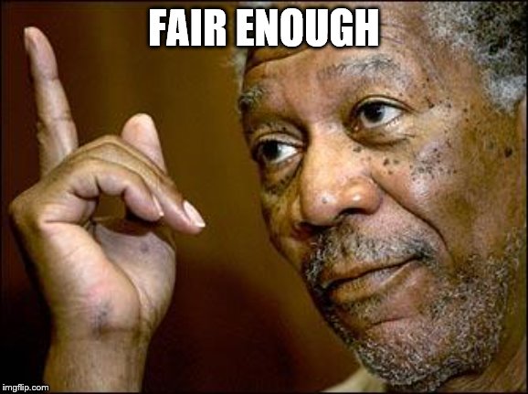 This Morgan Freeman | FAIR ENOUGH | image tagged in this morgan freeman | made w/ Imgflip meme maker