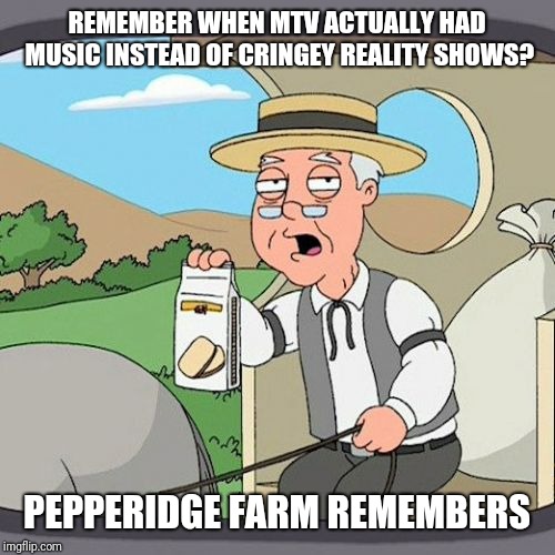 Pepperidge Farm Remembers Meme | REMEMBER WHEN MTV ACTUALLY HAD MUSIC INSTEAD OF CRINGEY REALITY SHOWS? PEPPERIDGE FARM REMEMBERS | image tagged in memes,pepperidge farm remembers | made w/ Imgflip meme maker