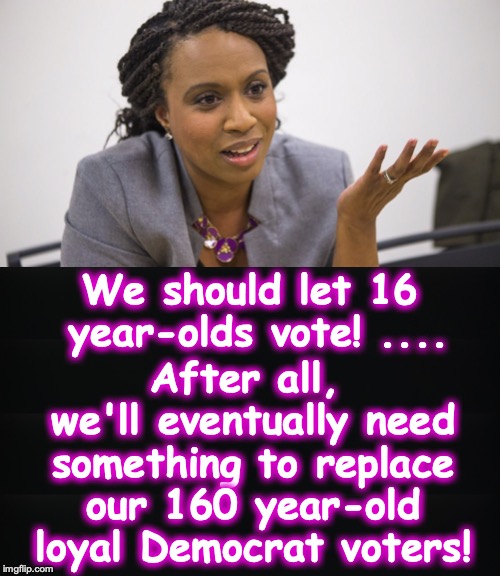 sounds like this has merit (i.e., seems legit) | After all, we'll eventually need something to replace our 160 year-old loyal Democrat voters! We should let 16 year-olds vote! .... | image tagged in voting,election fraud | made w/ Imgflip meme maker