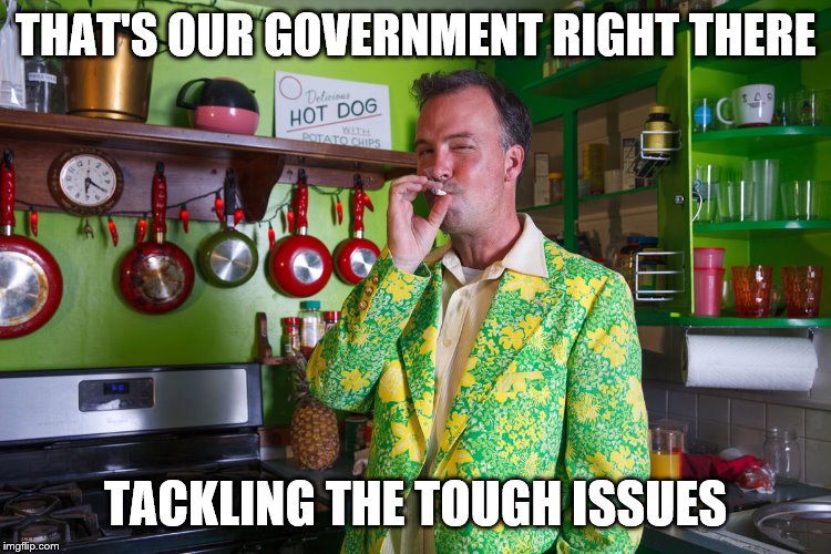 THAT'S OUR GOVERNMENT RIGHT THERE TACKLING THE TOUGH ISSUES | made w/ Imgflip meme maker