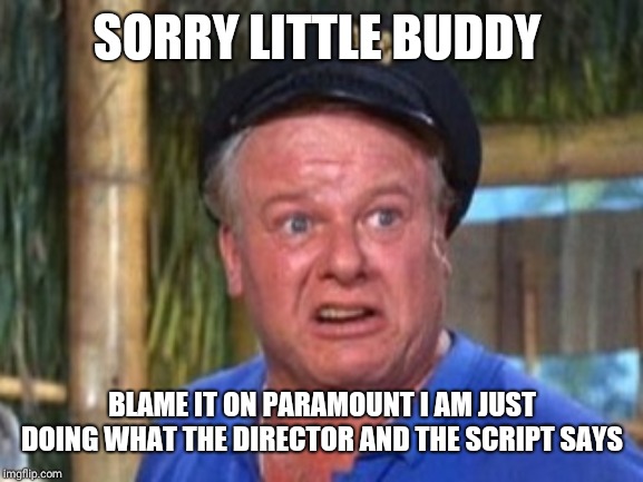 Skipper | SORRY LITTLE BUDDY BLAME IT ON PARAMOUNT I AM JUST DOING WHAT THE DIRECTOR AND THE SCRIPT SAYS | image tagged in skipper | made w/ Imgflip meme maker