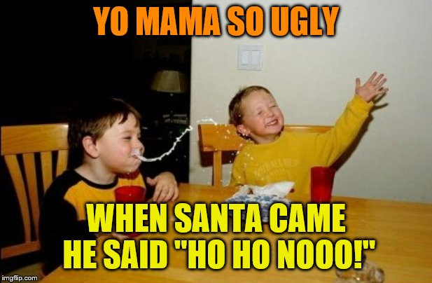 Yo Mamas So Fat Meme | YO MAMA SO UGLY; WHEN SANTA CAME HE SAID "HO HO NOOO!" | image tagged in memes,yo mamas so fat | made w/ Imgflip meme maker