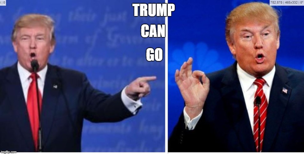 trump can go  | CAN; TRUMP; GO | image tagged in trump | made w/ Imgflip meme maker