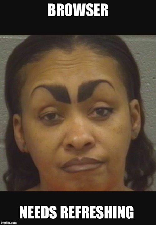 Eye Brows | BROWSER NEEDS REFRESHING | image tagged in eye brows | made w/ Imgflip meme maker