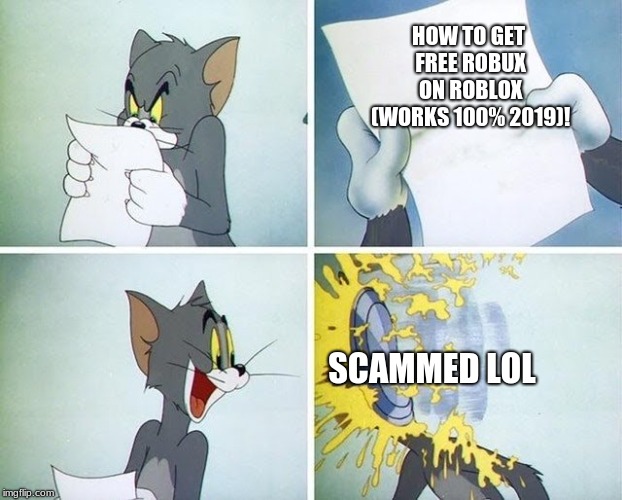 Tom And Jerry Custard Pie Imgflip - roblox scams lol scams