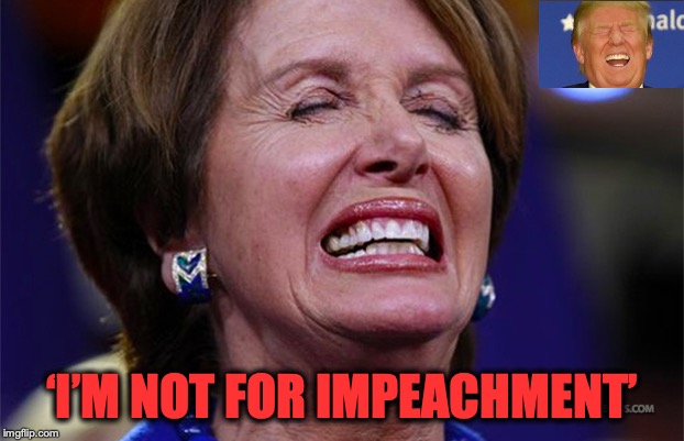 She Couldn’t Beat the Truth | ‘I’M NOT FOR IMPEACHMENT’ | image tagged in nancy pelosi,impeach trump,losers | made w/ Imgflip meme maker